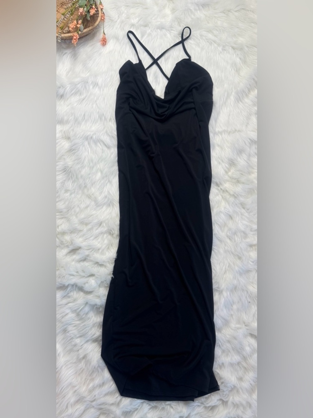 Abercrombie & Fitch Cowl Neck Strappy Midi Slip Dress size Small Petite - Picture 3 of 4